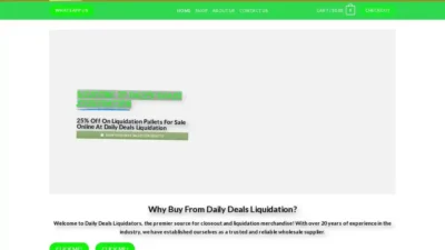 Screenshot of Liquidation scam website "Dailydealliquidation.com"
