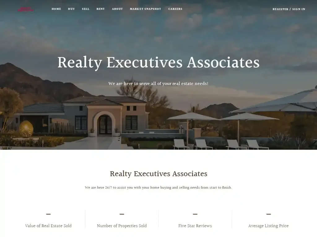 Screenshot of Non-Delivery scam website "Real Estate - Dan Sherwood - Realty Executives Associates"