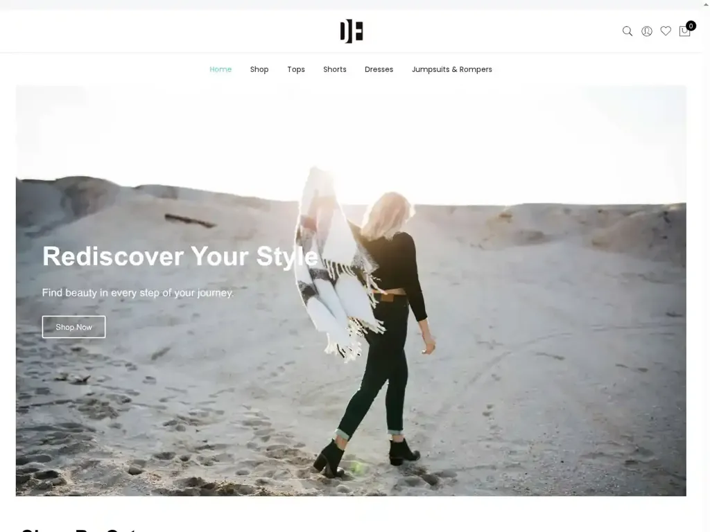 Screenshot of Non-Delivery scam website "Home"