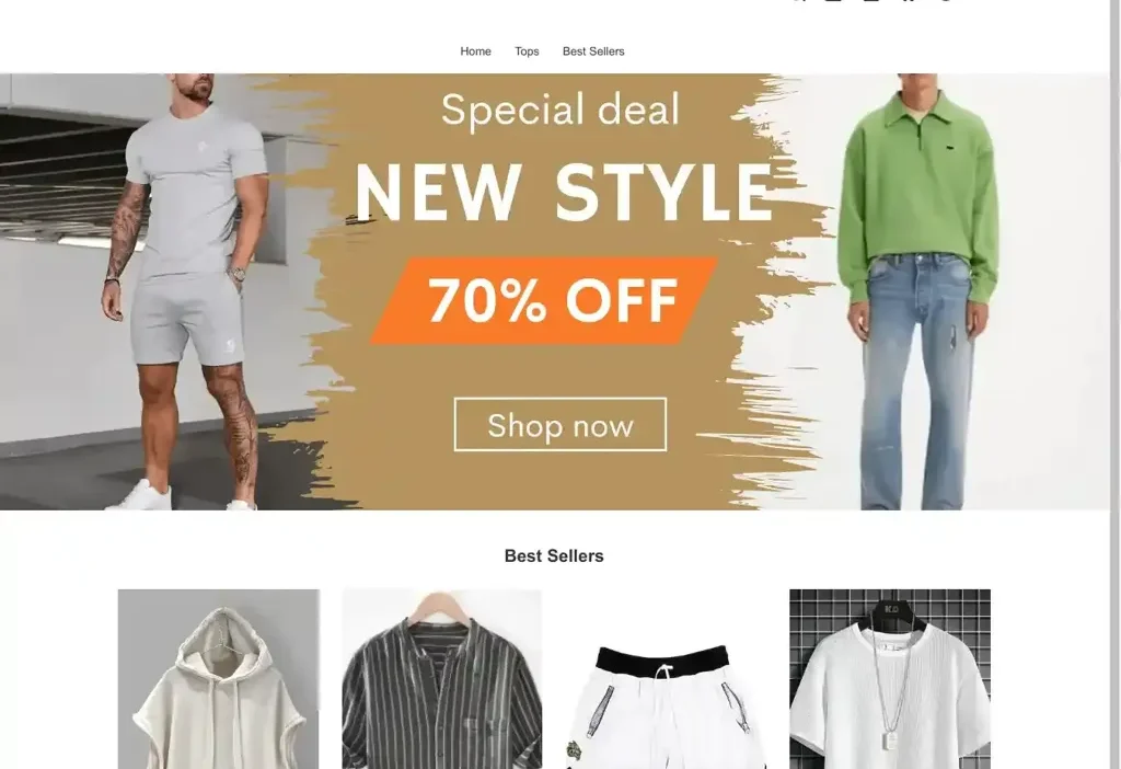 Screenshot of Non-Delivery scam website "Dickssporttinggoodsale.shop"