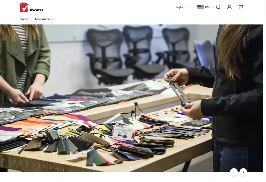 Screenshot of Non-Delivery scam website "Divcater.com"