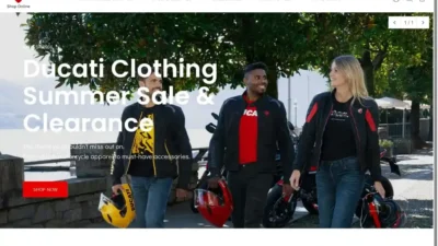 Screenshot of Non-Delivery scam website "Ducaticlothingsale.shop"