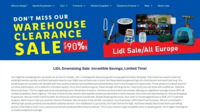 Screenshot of Non-Delivery scam website "Euliduen.com"