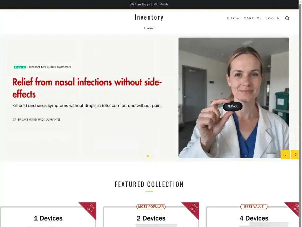 Screenshot of Non-Delivery scam website "500 Internal Server Error"