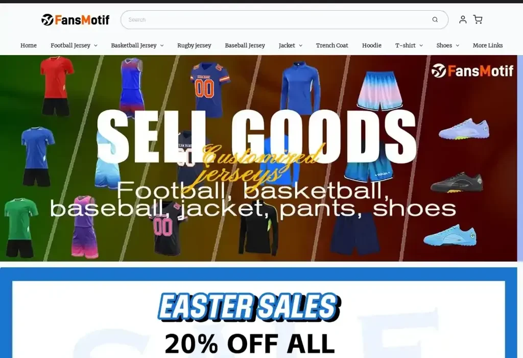 Screenshot of Non-Delivery scam website "Fansmotif7.com"