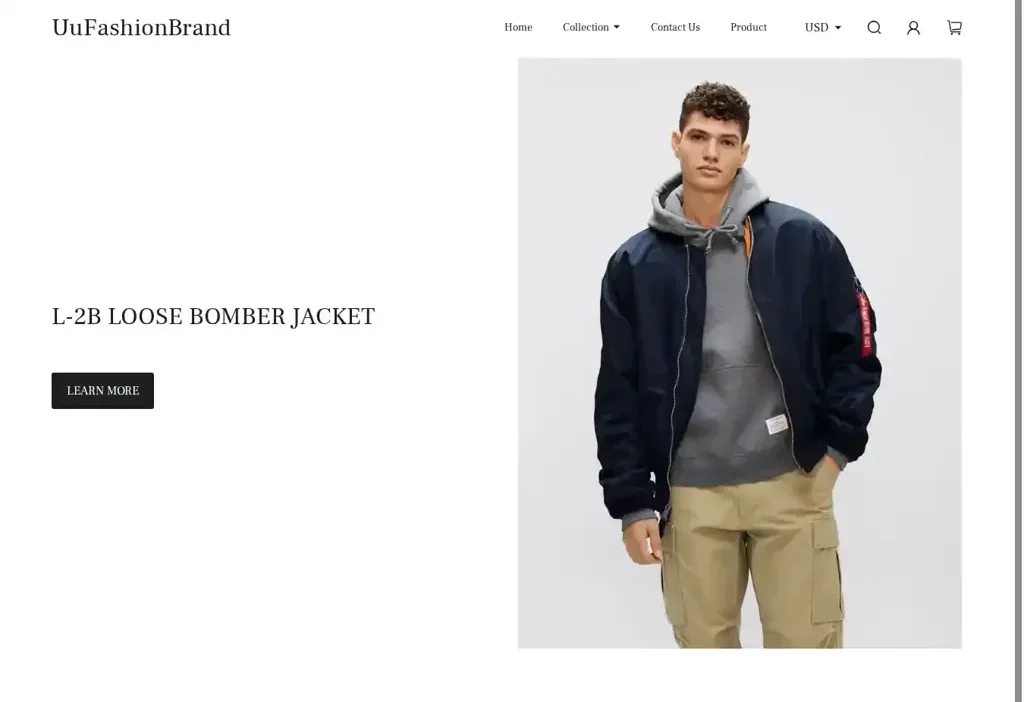 Screenshot of Non-Delivery scam website "Fashionableclothing.shop"