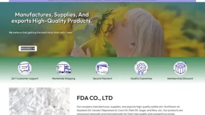 Screenshot of Non-Delivery scam website "Fdacoltd.com"