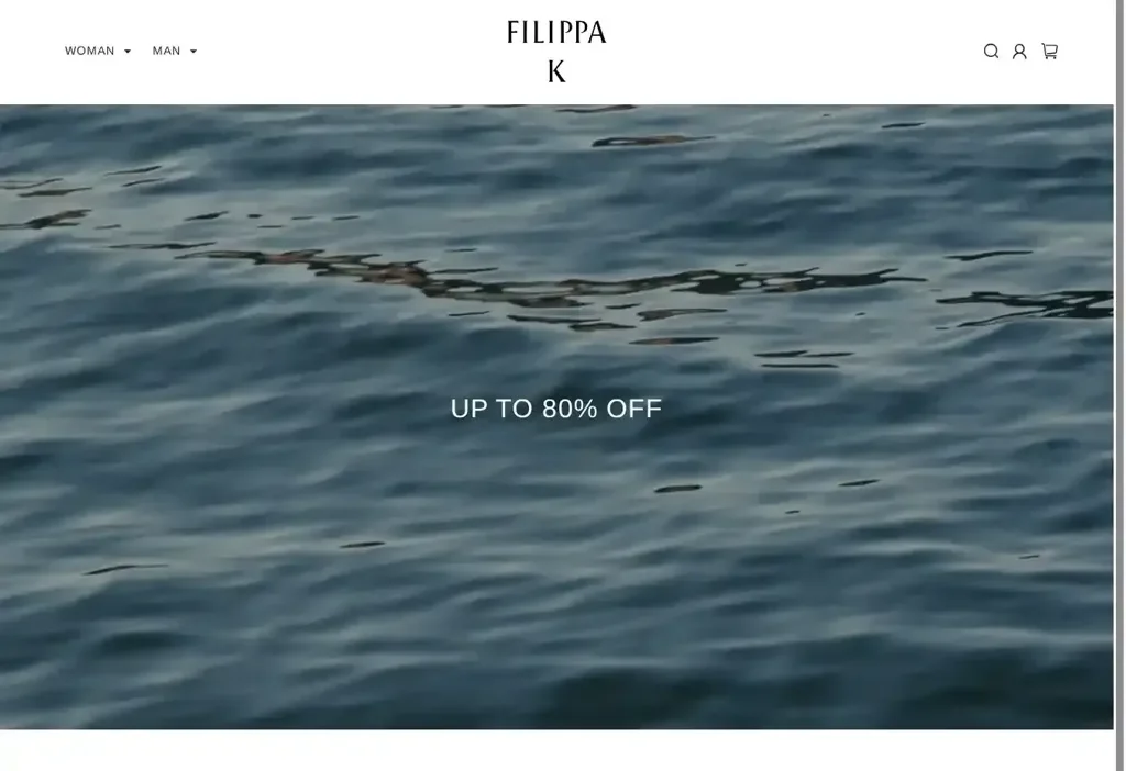 Screenshot of Non-Delivery scam website "Filippasale.shop"