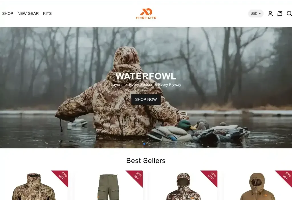 Screenshot of Non-Delivery scam website "Firstlitesale.shop"