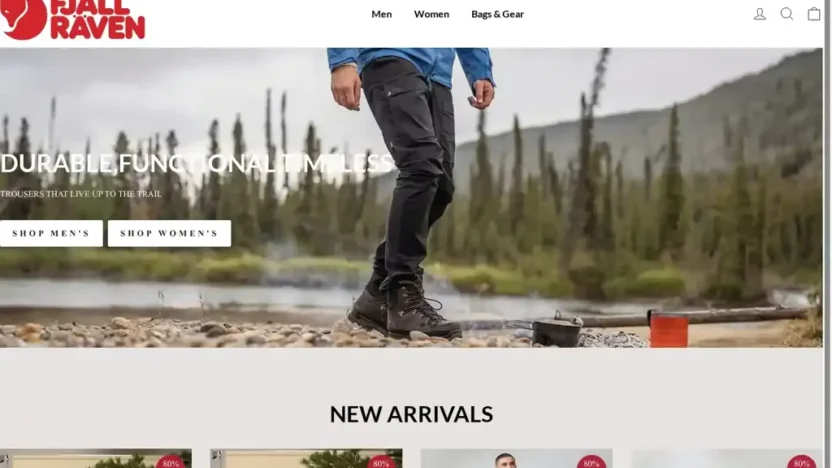 Screenshot of Non-Delivery scam website "Fjallravensvip.shop"