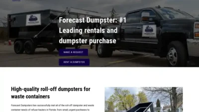 Screenshot of Non-Delivery scam website "Forecastdumpster.com"