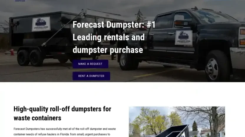 Screenshot of Non-Delivery scam website "Forecastdumpster.com"