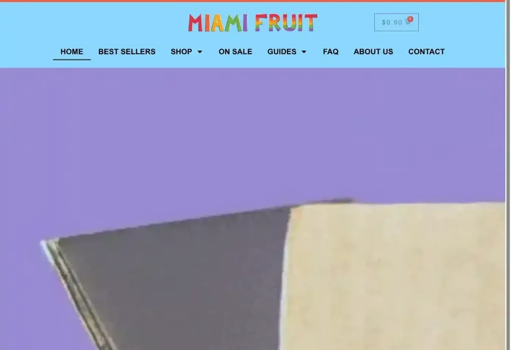 Screenshot of Non-Delivery scam website "Freshexoticfruitsfarm.com"