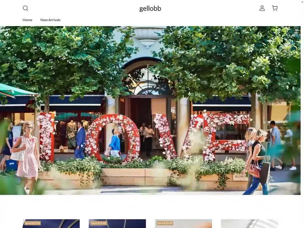 Screenshot of Non-Delivery scam website "gellobb"