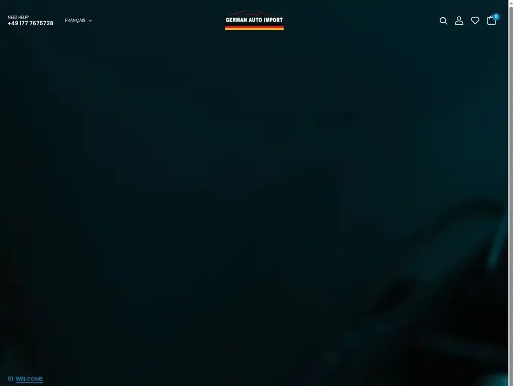 Screenshot of Non-Delivery scam website "GERMAN AUTO IMPORT"