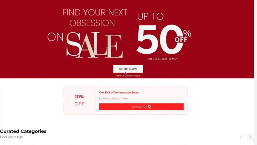 Screenshot of Non-Delivery scam website "Goatgot.shop"