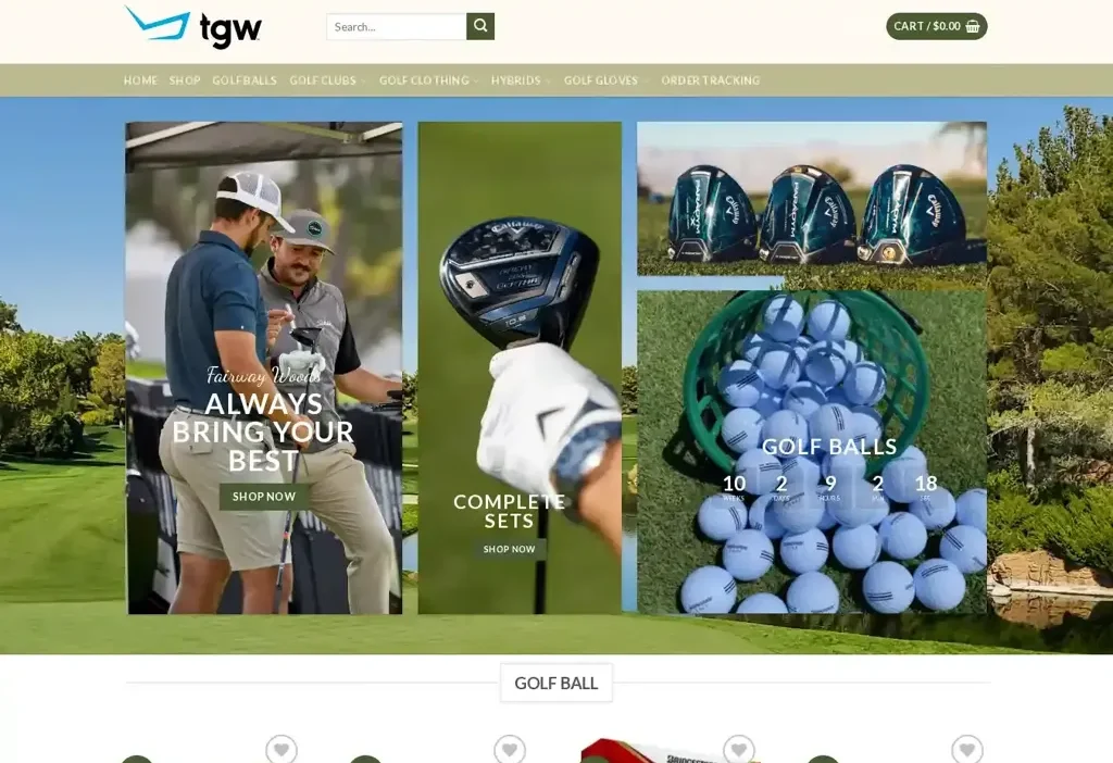 Screenshot of Non-Delivery scam website "Golfballlab.com"