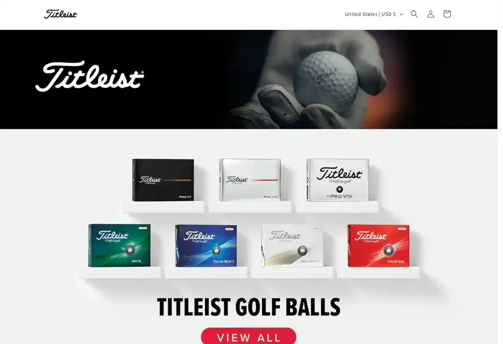 Screenshot of Non-Delivery scam website "Golfballtop.com"