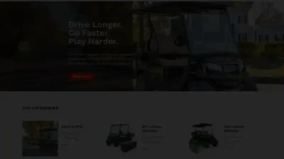Screenshot of Non-Delivery scam website "Golfcartss.com"