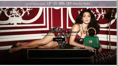 Screenshot of Non-Delivery scam website "Guessmegasale.com"