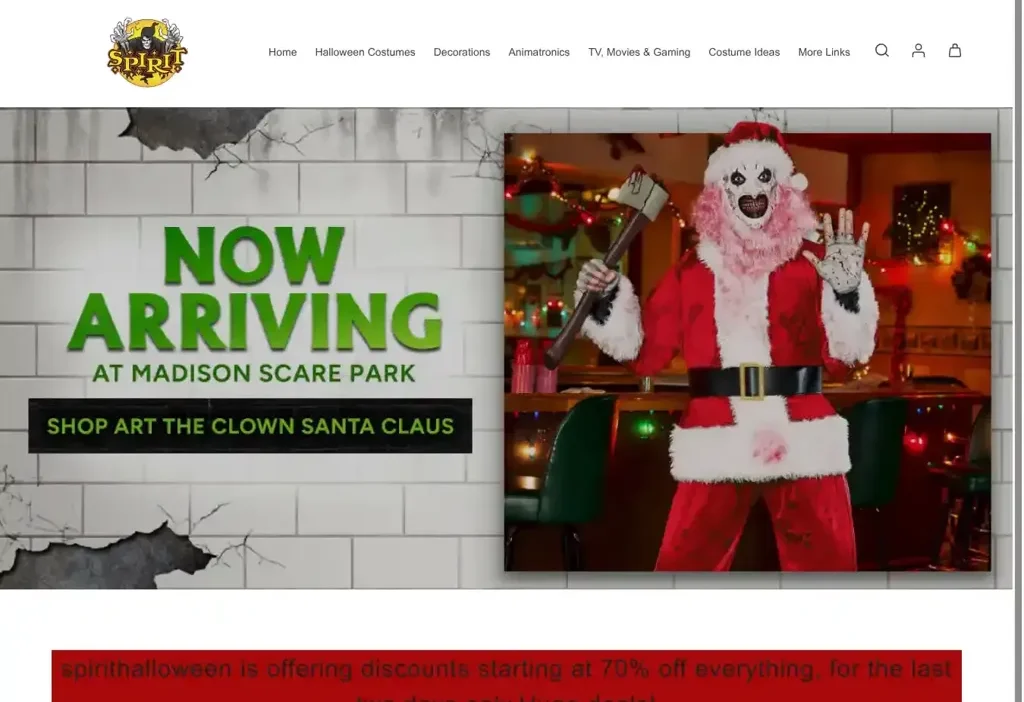 Screenshot of Non-Delivery scam website "Halloween-sale-us.top"