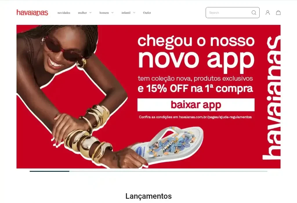 Screenshot of Non-Delivery scam website "Havaianasbr.com"