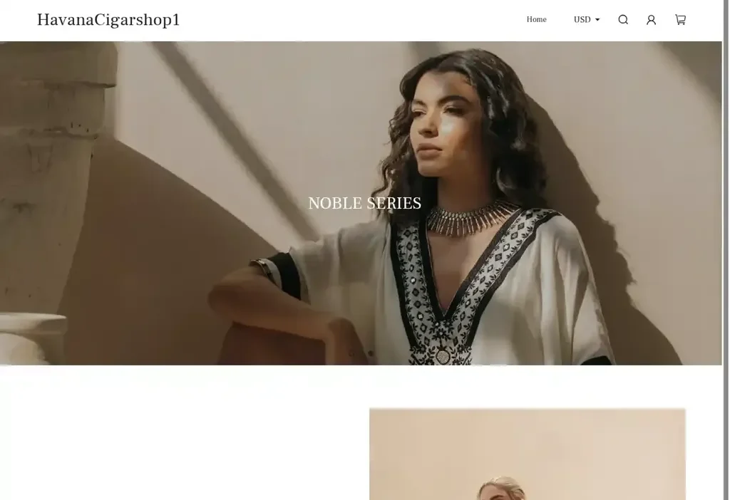 Screenshot of Non-Delivery scam website "Havanaicigarss.com"