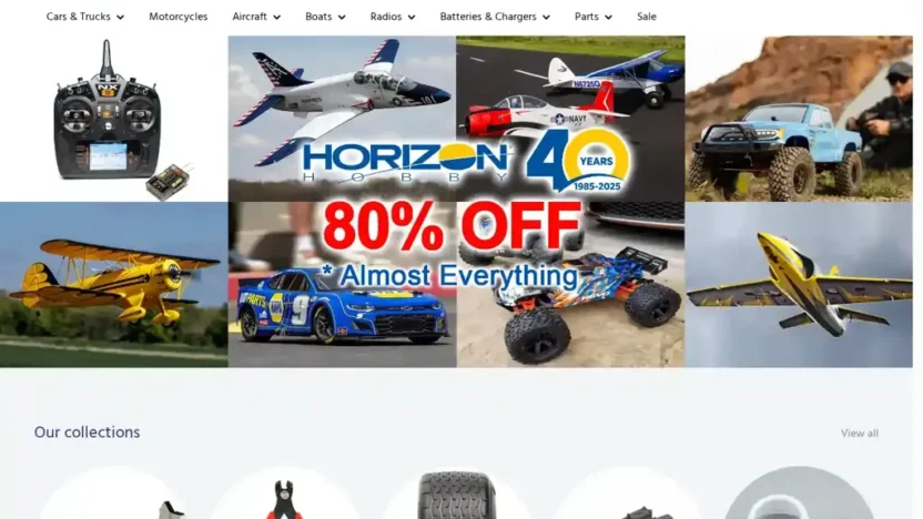 Screenshot of Non-Delivery scam website "Horizonhobbyeu.com"