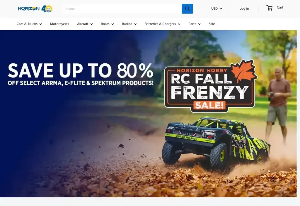 Screenshot of Non-Delivery scam website "Horizonhobbyeurope.com"