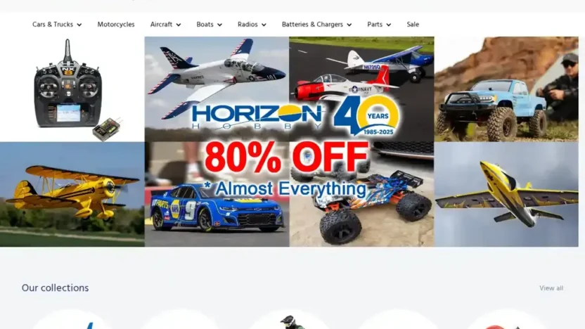 Screenshot of Non-Delivery scam website "Horizonhobbyrc.com"