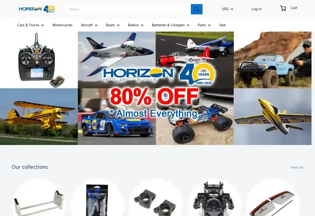 Screenshot of Non-Delivery scam website "Horizonhobbyus.com"