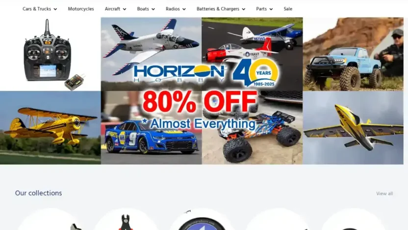 Screenshot of Non-Delivery scam website "Horlzonhobby.shop"