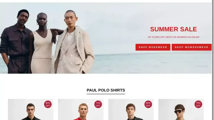 Screenshot of Non-Delivery scam website "Hugo-bosss.com"