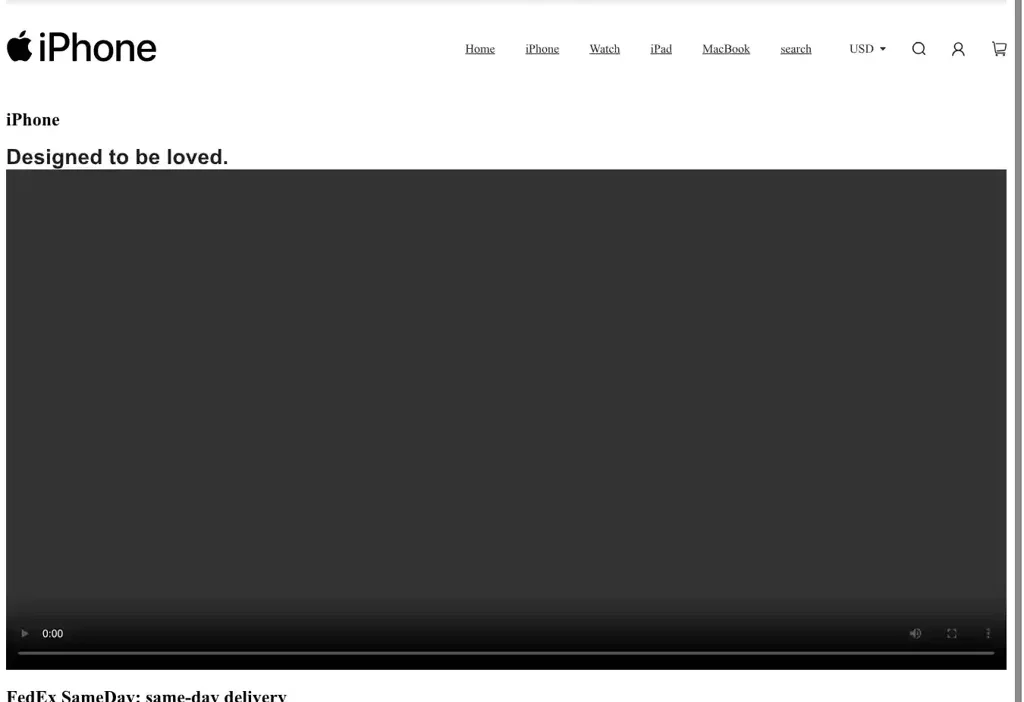 Screenshot of Non-Delivery scam website "Iphostore.shop"