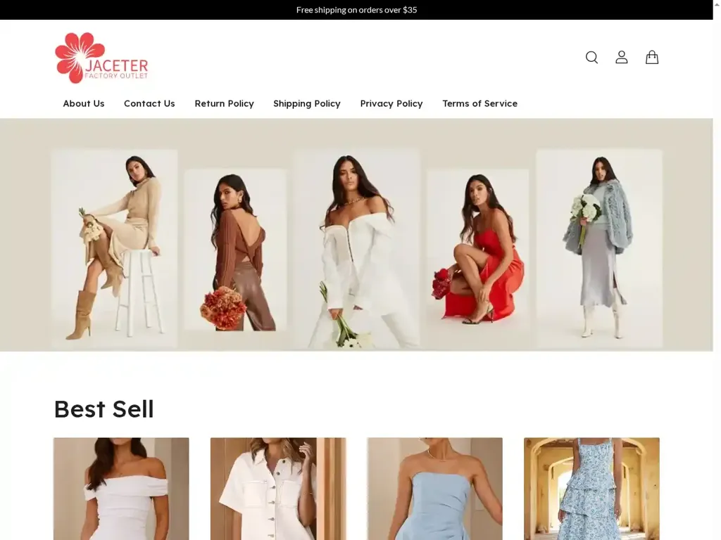 Screenshot of Non-Delivery scam website "jaceter"