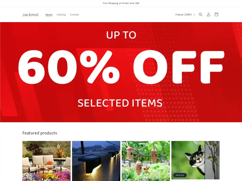 Screenshot of Non-Delivery scam website "Jackmol"