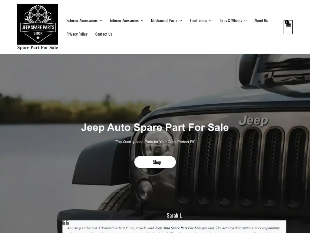 Screenshot of Non-Delivery scam website "Spare Part For Sale – Spare parts is our speciality"