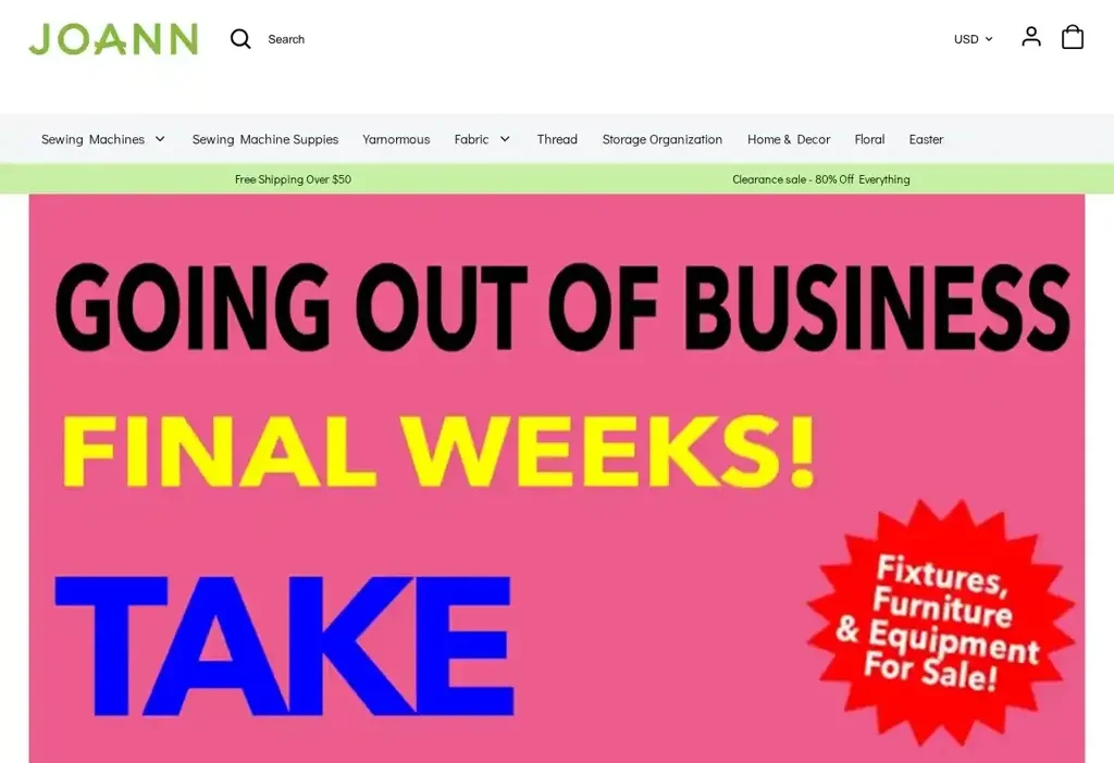 Screenshot of Non-Delivery scam website "Joansbuy.com"