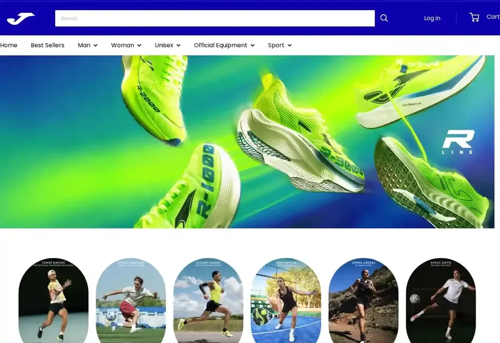 Screenshot of Non-Delivery scam website "Jomasportoutlet.com"