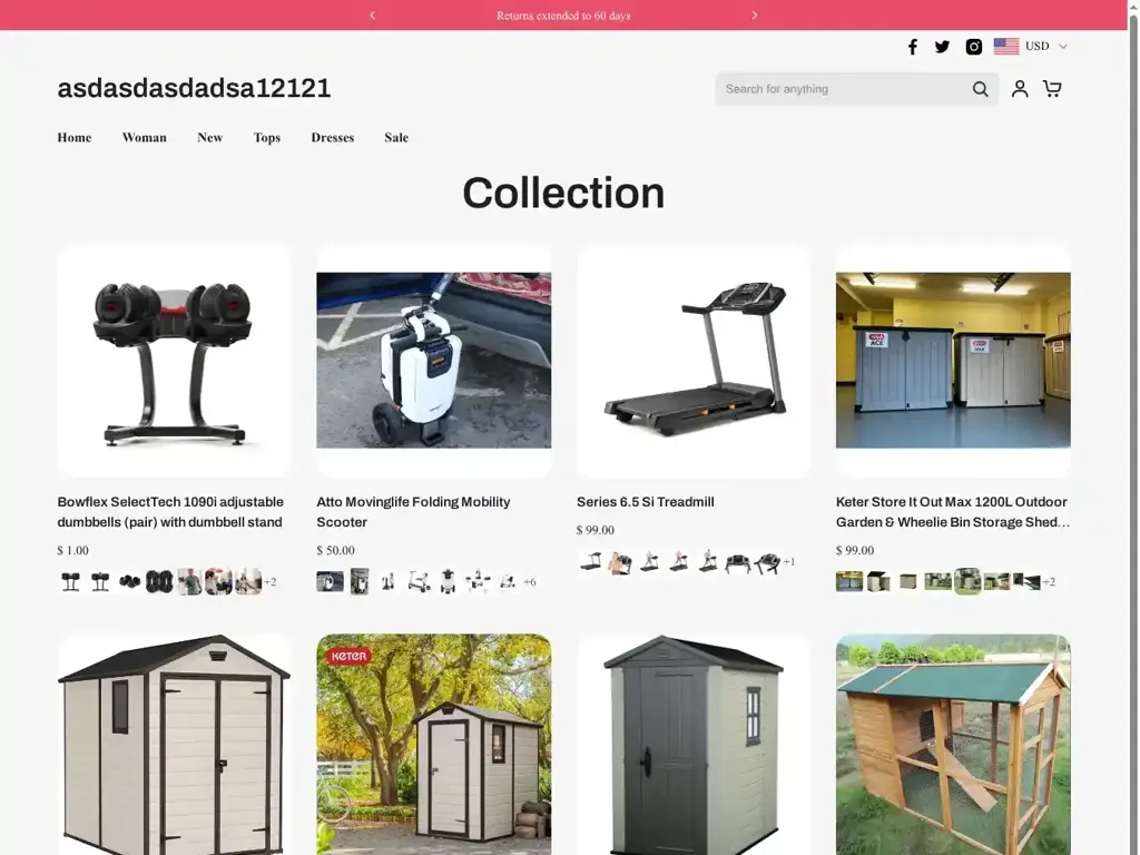 Screenshot of Non-Delivery scam website "500 Internal Server Error"