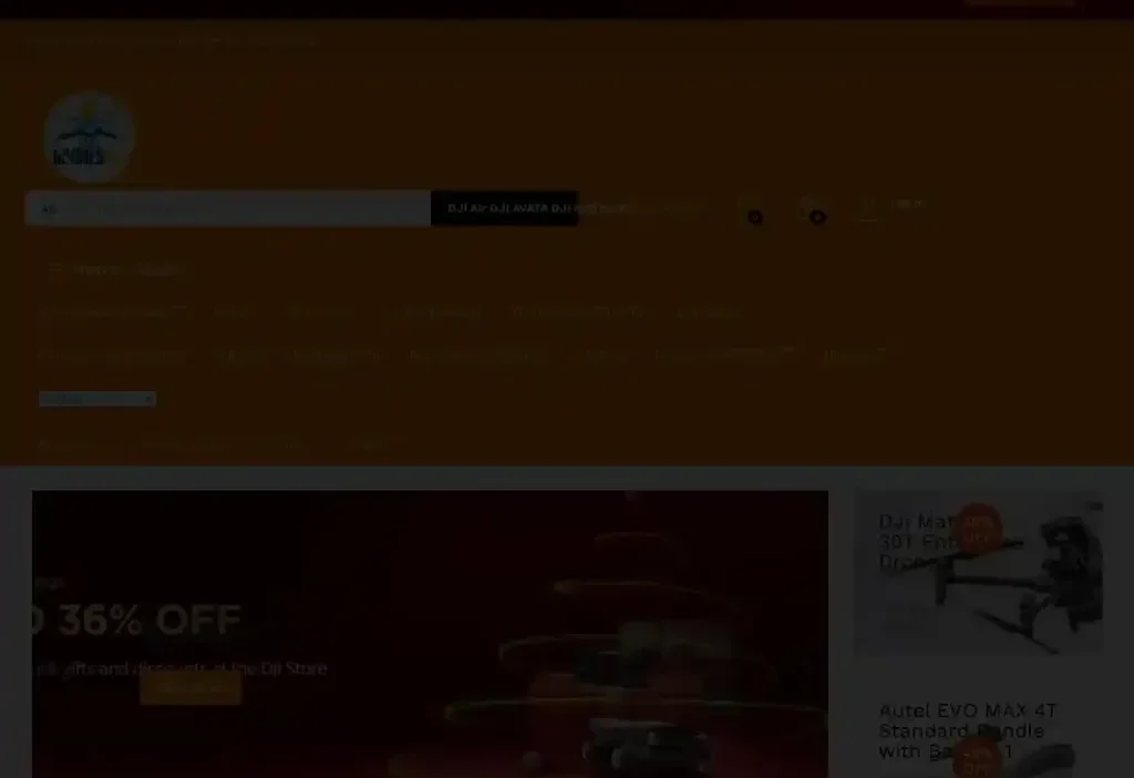 Screenshot of Non-Delivery scam website "K-tdrones.store"