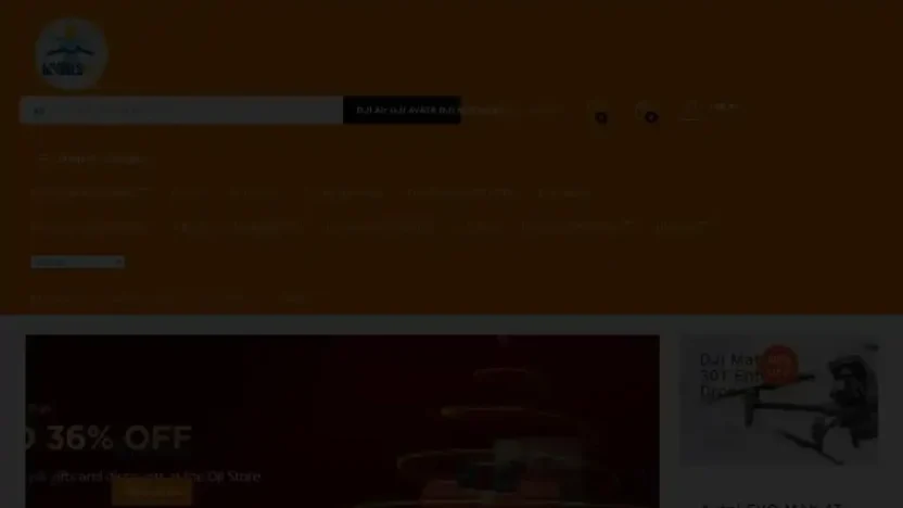 Screenshot of Non-Delivery scam website "K-tdrones.store"