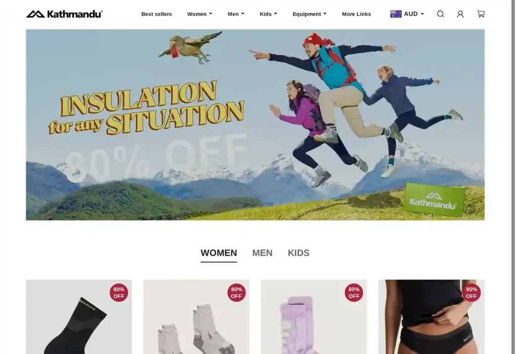 Screenshot of Non-Delivery scam website "Kathmandugears.com"