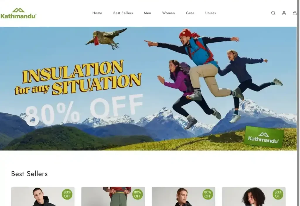 Screenshot of Non-Delivery scam website "Kathmendu.shop"