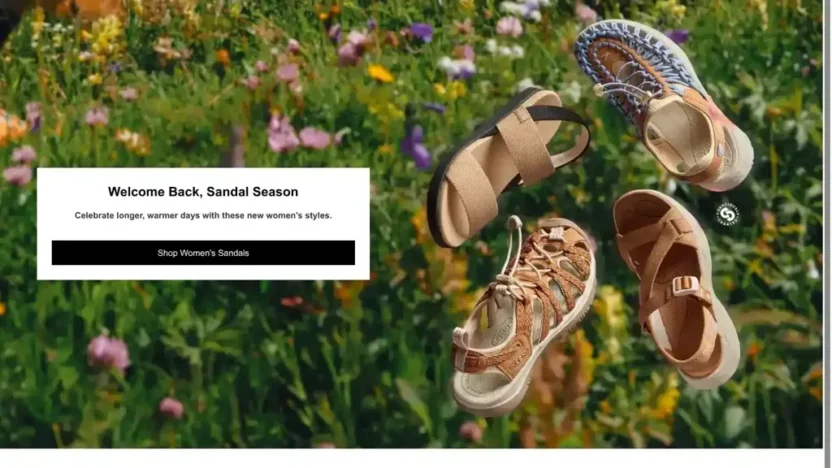 Screenshot of Non-Delivery scam website "Keenfootwear-us.com"