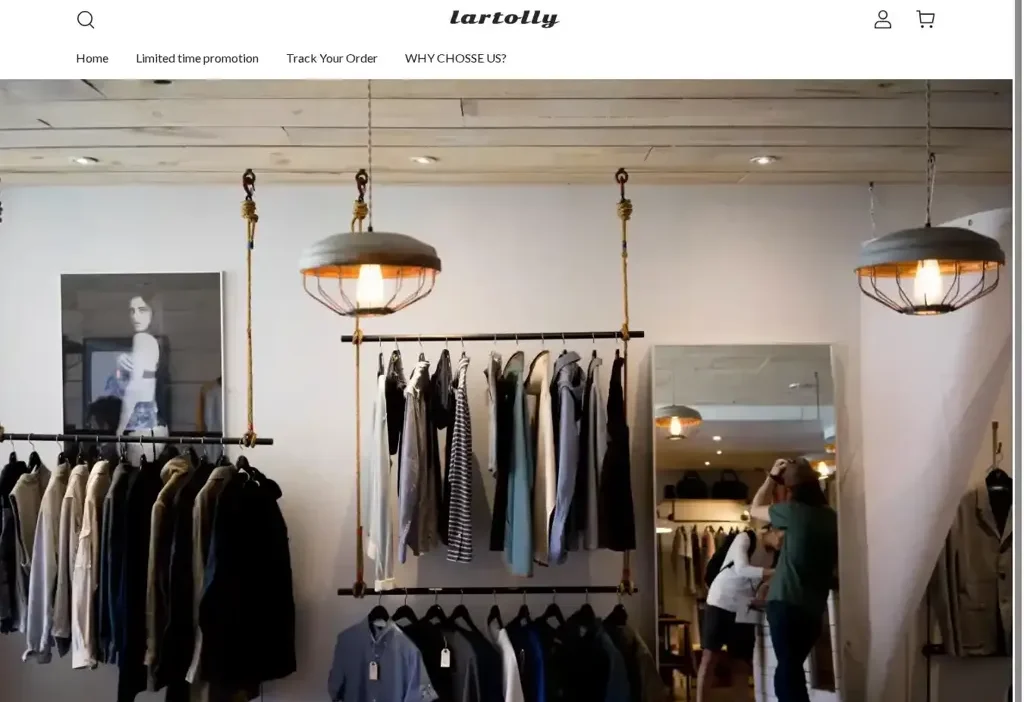 Screenshot of Non-Delivery scam website "Lartolly.com"