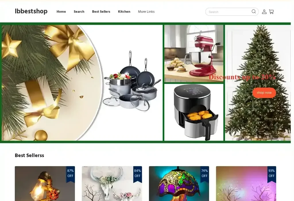 Screenshot of Non-Delivery scam website "Lbbestshop.com"