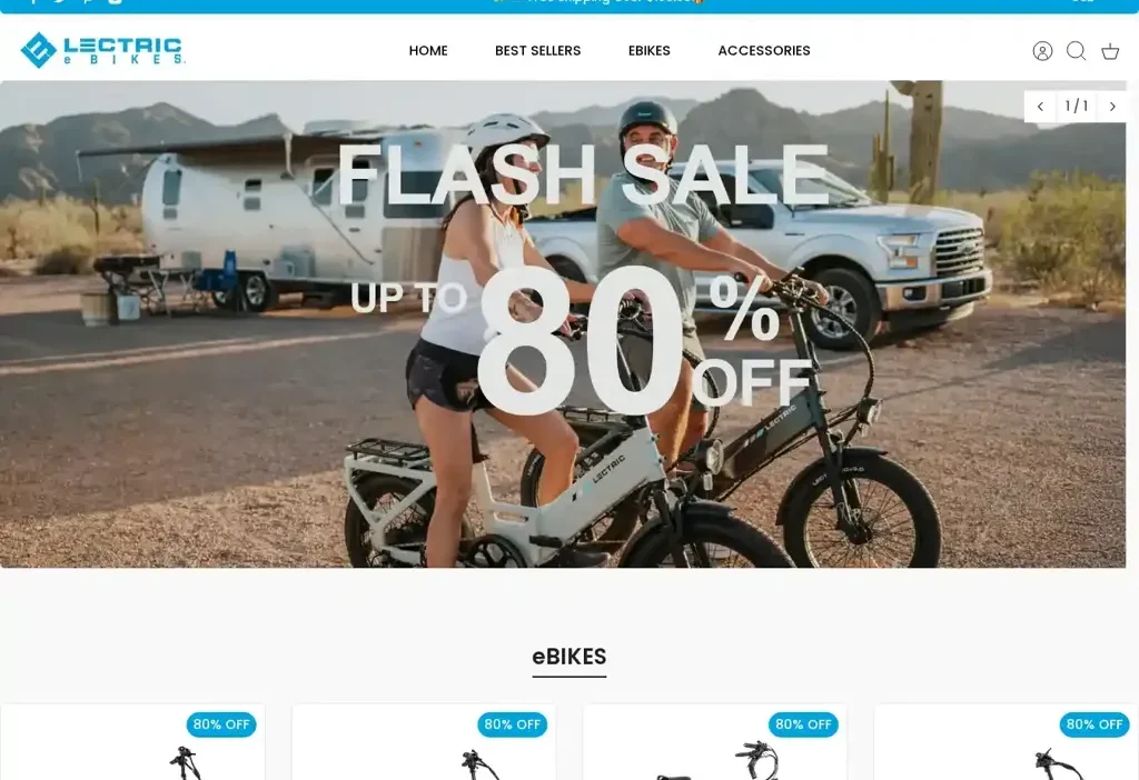 Screenshot of Non-Delivery scam website "Lectricebikeflagshipus.com"
