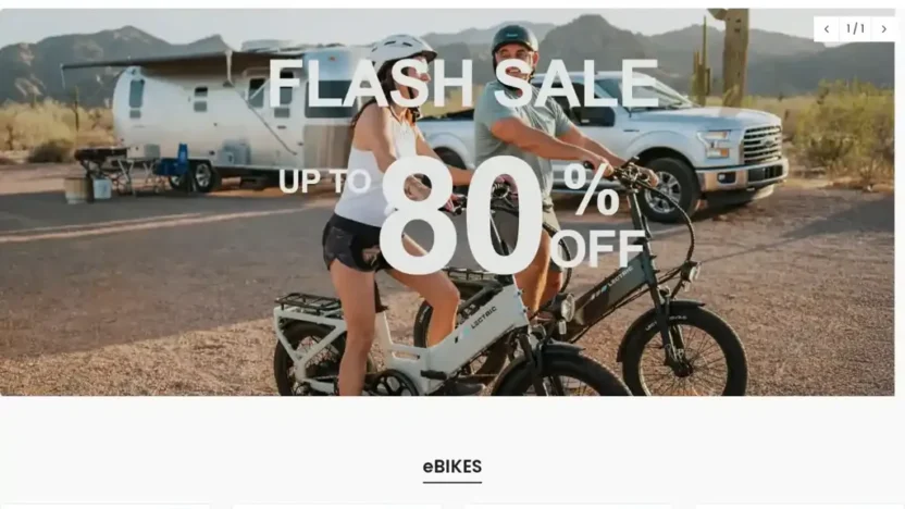 Screenshot of Non-Delivery scam website "Lectricebikeflagshipus.com"