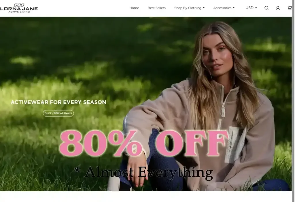 Screenshot of Non-Delivery scam website "Lornajaneaushop.com"